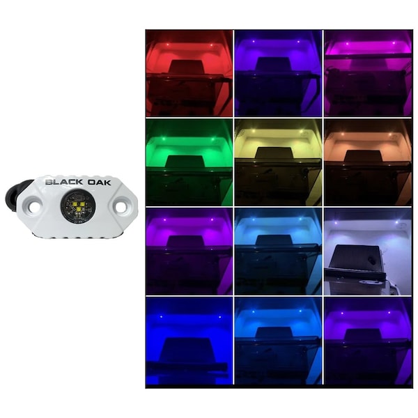 Black Oak Led Black Oak Rock Accent Light - RGB - White Housing MAL-RGB - main
